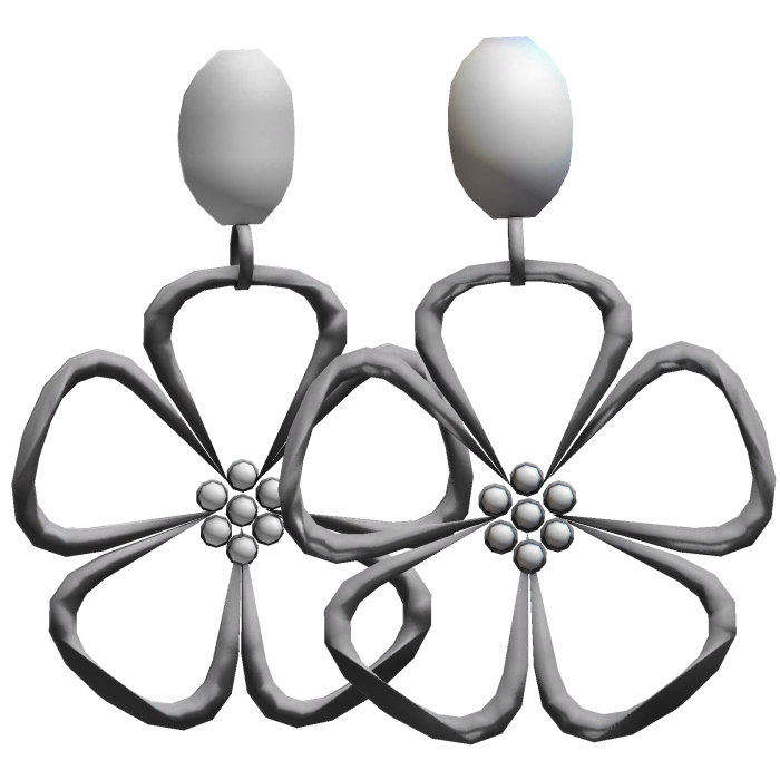 Silver Flower Earrings 