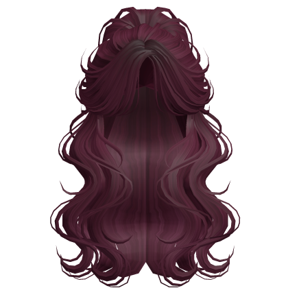 Crimped Wavy Empress Ponytail Burgundy