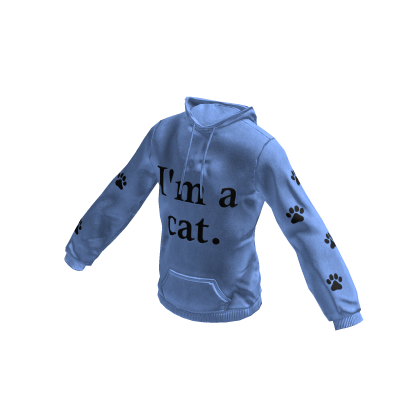 Cat Ears Hoodie | "I'm a Cat" | Pastel Blue thumbnail