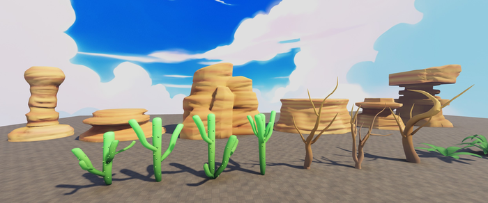 Stylized Low-Poly Desert Roblox Nature Pack preview 3