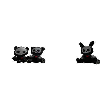 my skelanimals plushes never leave me >__xo