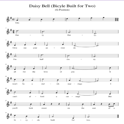 Daisy bell music sheet Roblox decal