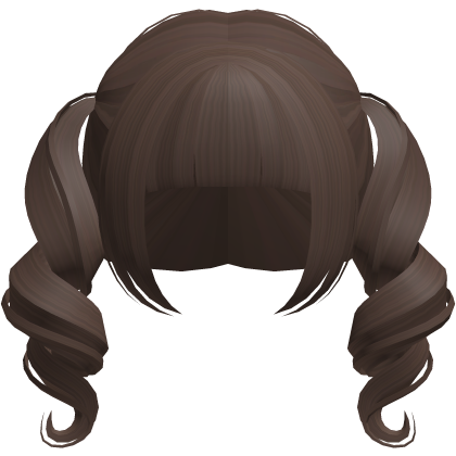 ♡ : cute brown curly baby pigtails Roblox item