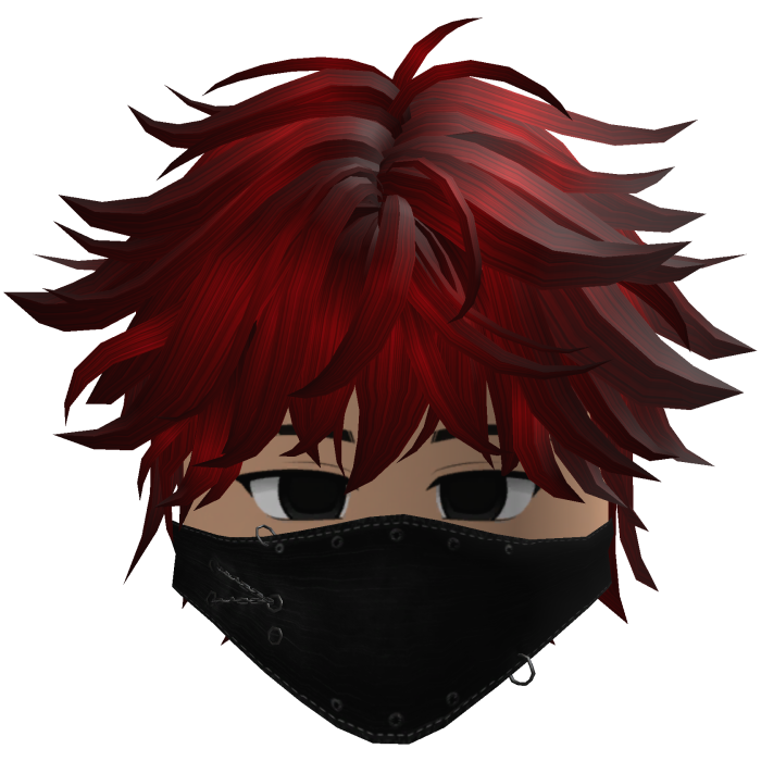 Cute Emo Boy Mask Black Y2K emo ( red )