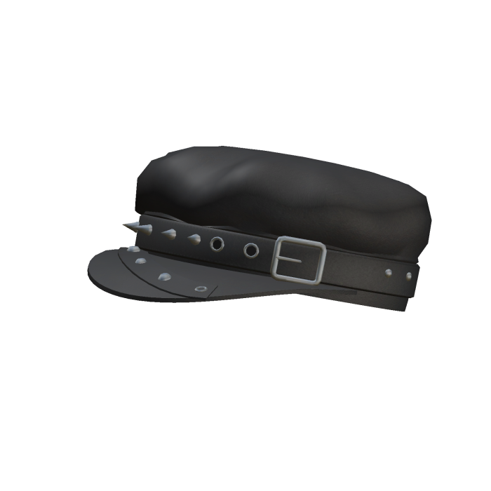 Black Leather Emo Studded Goth Hat