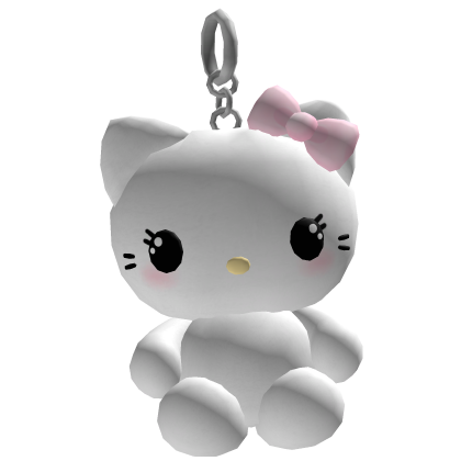 Kawaii White Fluffy Kitty Keychain 1.0