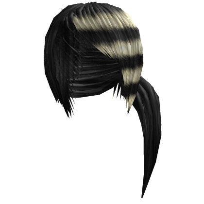scene emo side ponytail (black/blonde) Roblox item