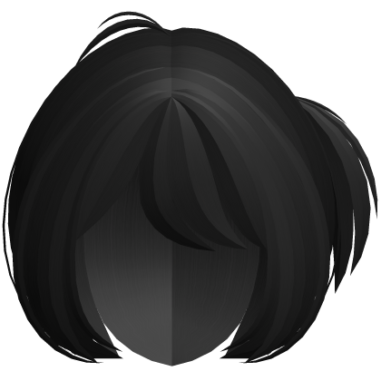 ♡﹒cute short fluffy layered hair in black Roblox item