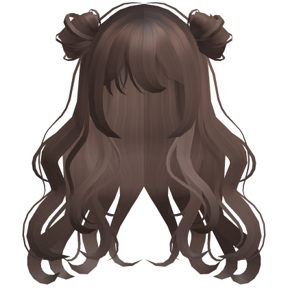 Cute Long Curly Hair With Buns (Brown)