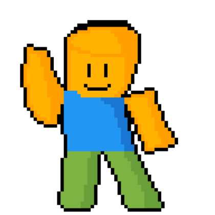 Pixel Art Noob Waving Roblox decal