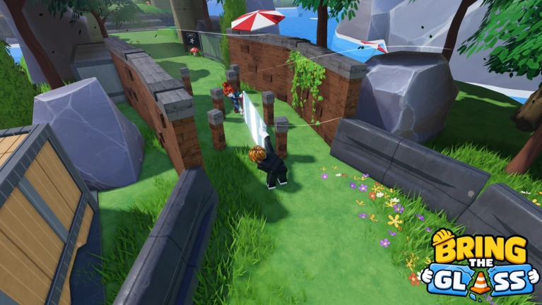 Carry the Glass Together! [2 Player Obby]