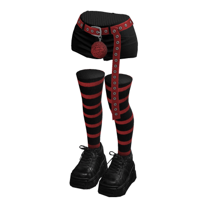 Stylish Shorts Hanging Belt (Black Red)