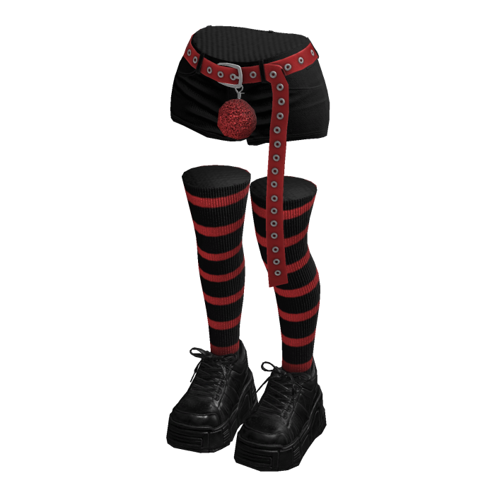 Stylish Shorts Hanging Belt (Black Red)
