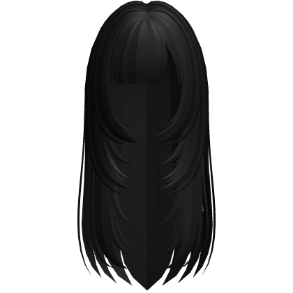 adorable long layered hime bang hair black