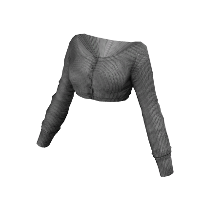 Off Shoulder Cropped Cardigan (Grey)