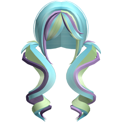 𐙚°colorful cutesy long thin curly twintails Roblox item