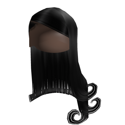 ♡ side swooped long midnight curlys (black)