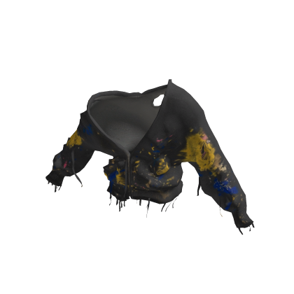 Splatter Paint Drop Shoulder Zip Top