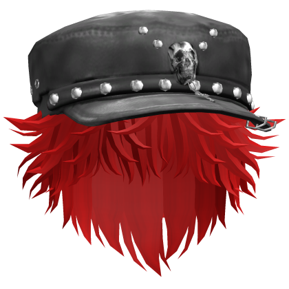Fluffy Emo Black Beret Y2K Boy Hair (Red)