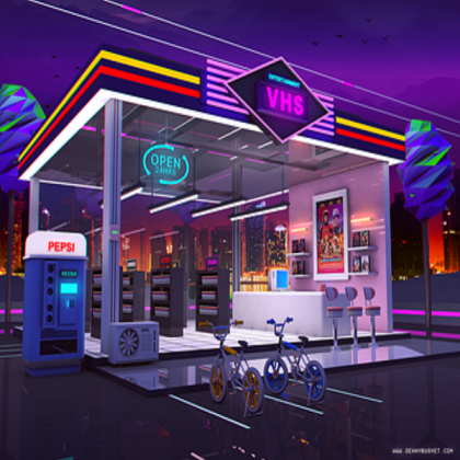 Vaporwave VHS Store Roblox decal