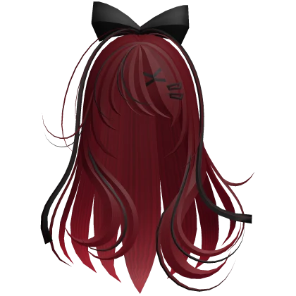 Beautiful Girl with Long Hair, Cute Bow & Lashes Roblox item thumbnail