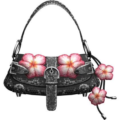 Black & Pink Glitter Tropical Flower Y2K Lux Purse | Roblox Item