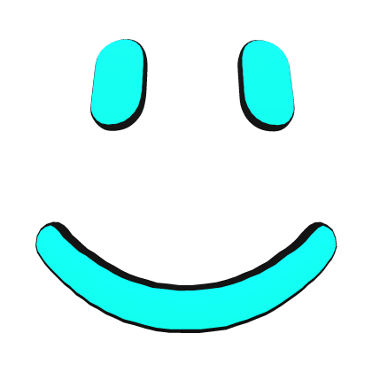 Cyan Neon Smile Face (3D) Roblox item