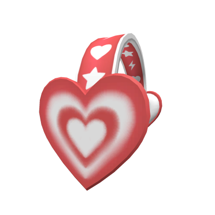 Preppy Red Heart Wave Headphones