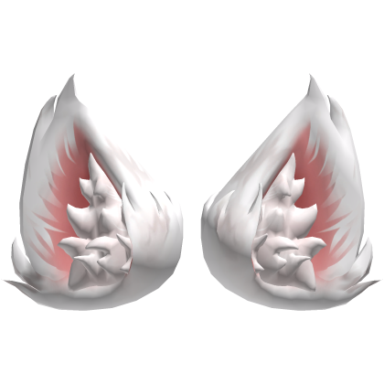 Big Fluffy kitty Cat Ears | White & Pink V1