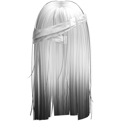 Horror White Black Hair w White Face Bandages Roblox item