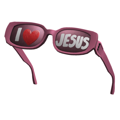 Pink 'I Heart Jesus' Raised Sunglasses
