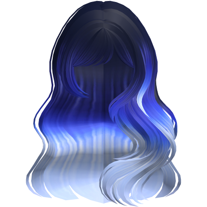 Long Wavy Layered Blowout in Navy White Ombre