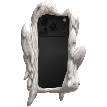 White Angel Wing Phone Case with Black Phone