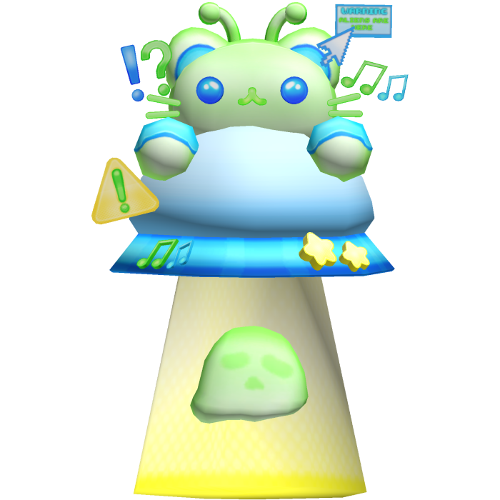 Cute Kawaii Kitty Alien Frutiger Ufo Behind You