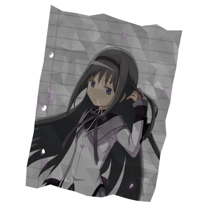 homura akemi madoka magica cute emo paper drawing Roblox item