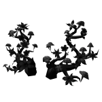 Mystical Mushroom Garden Antlers in Black