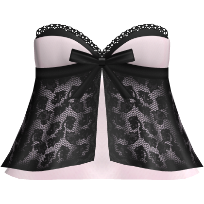 pink gothic doll black sheer lace dress w bow