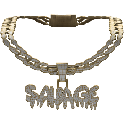 Gold Iced Out SAVAGE Chain 1.0 Roblox item