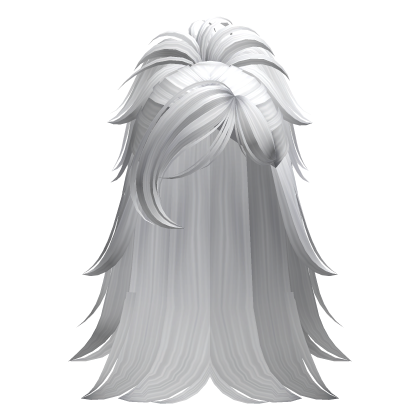 Messy Emo Y2K Scene Ponytail Hair (White) Roblox item