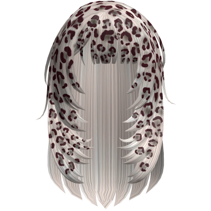White 2000s Stylish vkei Leopard Print Girl Hair Roblox item