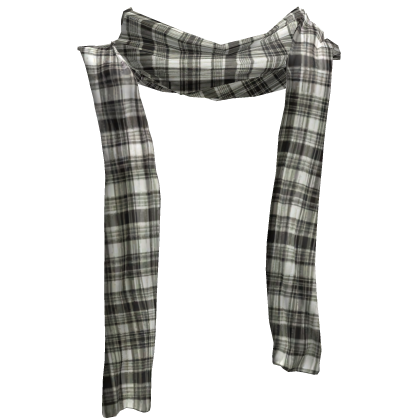 ♱ grey and white plaid long scarf 1.0