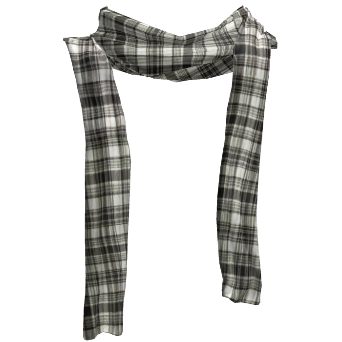 ♱ grey and white plaid long scarf 1.0