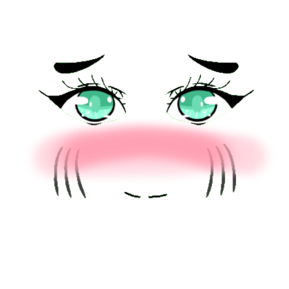 Aqua Fish girl Makeup face BLUSH Roblox decal
