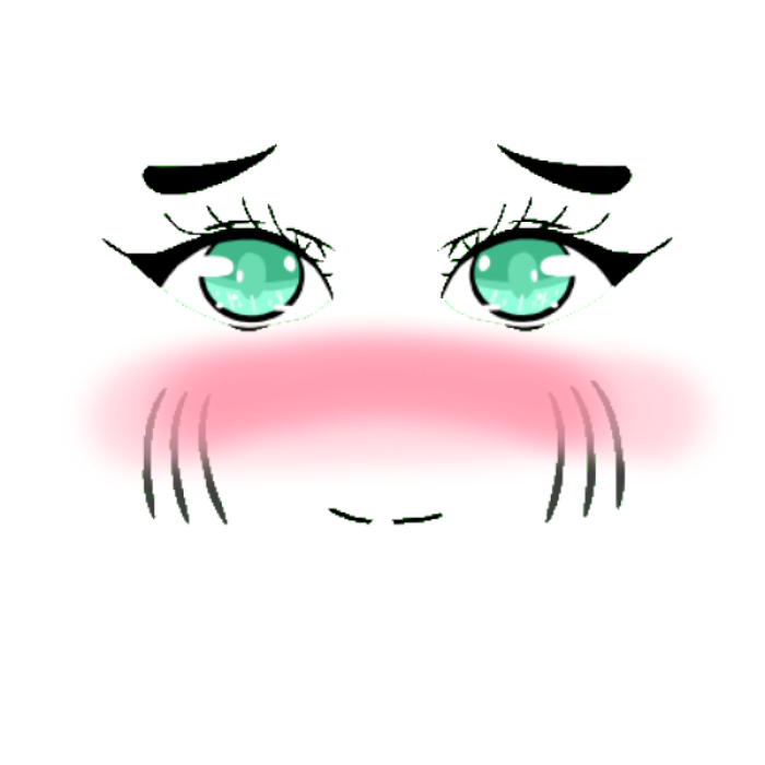 Aqua Fish girl Makeup face BLUSH Roblox decal