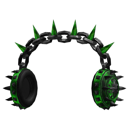 Green and Black Spikey Headphones