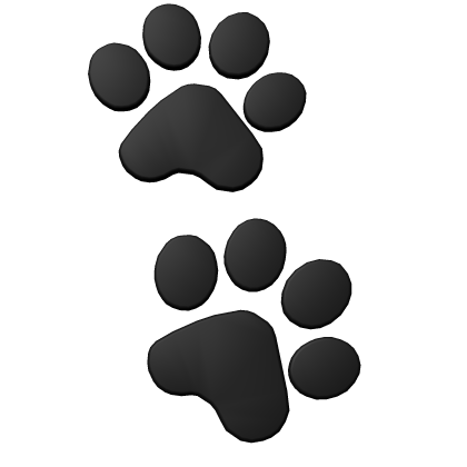 🐾🐶 Paw Print Hair Clips in Black 🦴 Roblox item