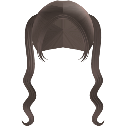 long cutesy wavy pigtails in light brown Roblox item