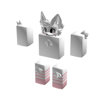 Cute Mini Me Silly Smug Kemono Cat (Pink Socks)