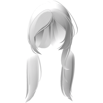 pretty cute wispy long straight white pigtails Roblox item