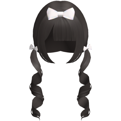 dark ash long swirly doll pigtails w bows